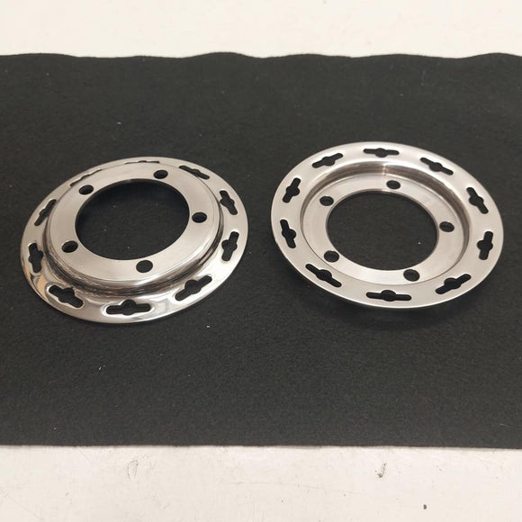 Vincent Series B, C, D Spoke Flange stainless 5-hole. Pair