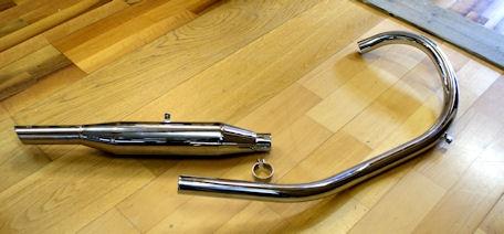 AJS/Matchless Exhaust G3L Pipe/Silencer/Set 1949- 350cc Rigid, Alloy Head 1 1/2
