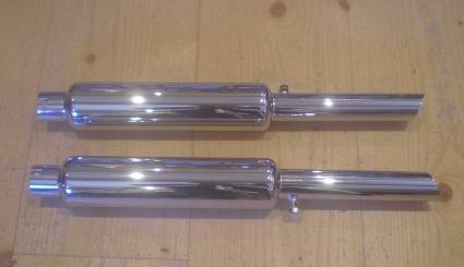 AJS/ Matchless Silencers Pre War Twin Port 1 3/4