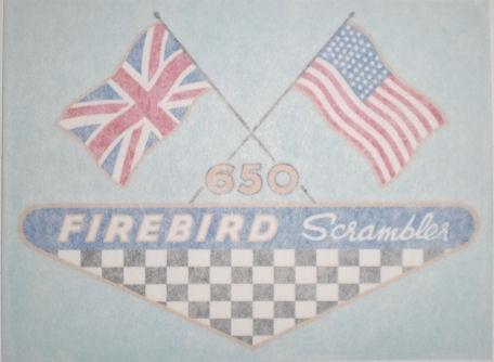 BSA Firebird Scrambler Panel Sticker 1968