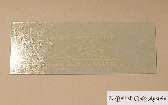 Triumph World Speed Record Holder Transfer f. Side Covers Tiger Cub 1966