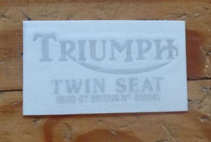 Triumph Twin Seat Sticker under Seat