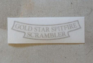 BSA Sticker for Rear Number Plate "Gold Star Spitfire Scrambler" 1957-63