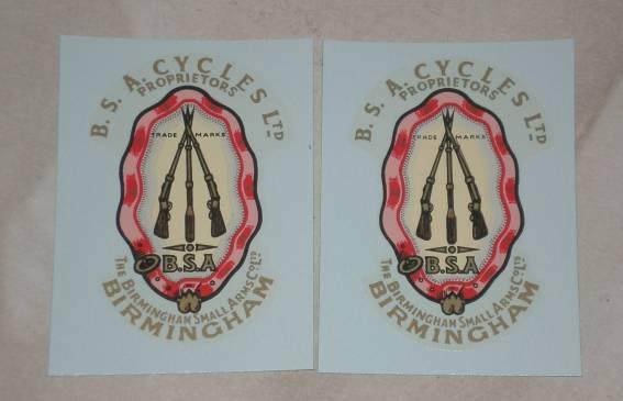BSA Cycles Ltd. Transfer Pair -1953