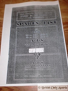 AJS Spares List Copy 1956 "Springtwin" Mod. 20