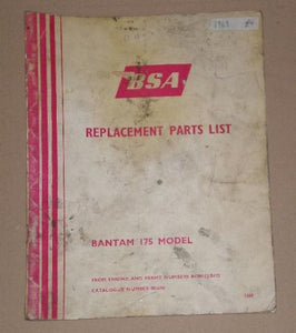 BSA Bantam 175 Parts list 1969