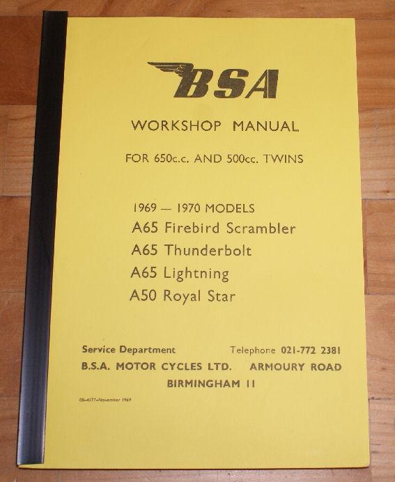 BSA Workshop Manual A50/A65 500/650cc 1969-70
