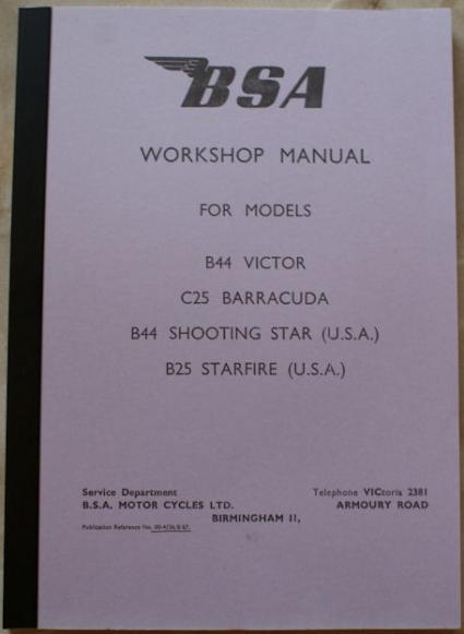 BSA B44/C25/B25 Workshop Manual 1967-