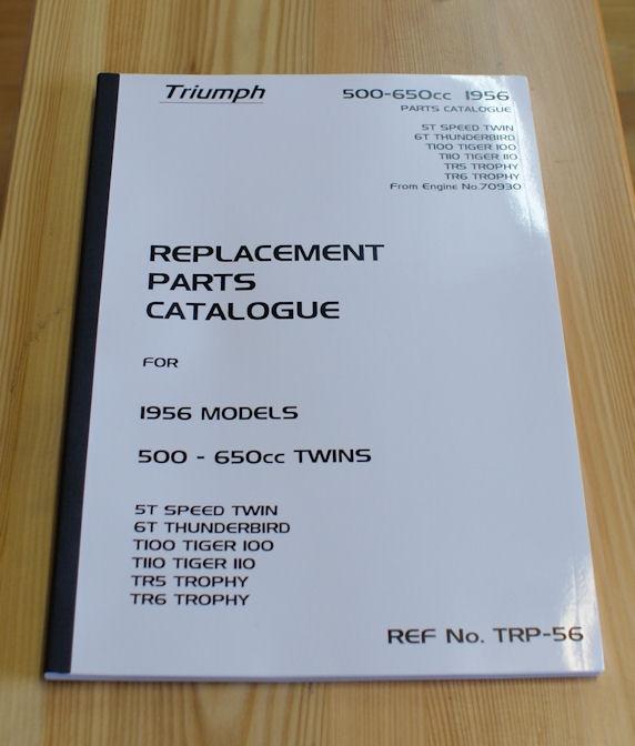 Triumph Replacement Parts Catalogue No12 1956 5/6T, TR5/6, T100/110