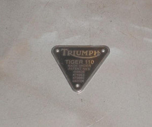 Triumph Tiger T110 Patent Plate - silver