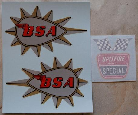 BSA Spitfire MK2 Transfer/Sticker Set