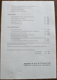 Velocette Motorräder Preisliste 1970, Price List  valid from 1.1.1970  in german language