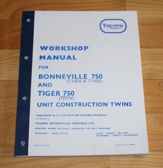 Triumph Workshop Manual T140 1973/79