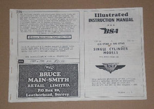 BSA Instruction Manual (250cc) C15 - (350cc) B40 Star Single Cylinder Models