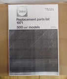 BSA Replacement Parts Liste Copy 1971 500 Models