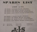 AJS Spares List 350cc and 500cc 1955