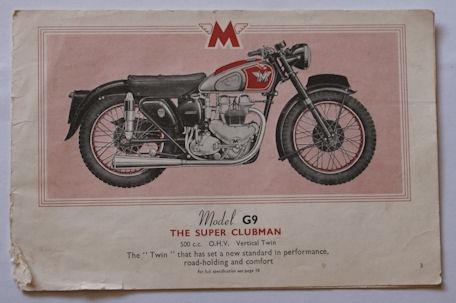 Matchless Model 9, The Super Clubman, Brochure