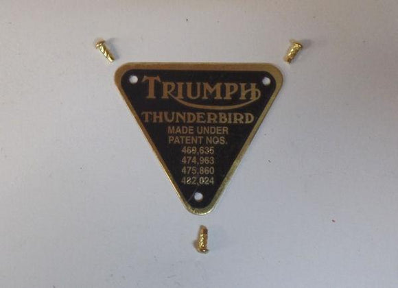 Triumph Thunderbird Patent Plate