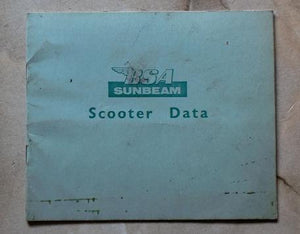 BSA Sunbeam Scooter Data, small Booklet