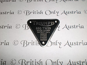 Triumph 650cc Twin Patent Plate - silver