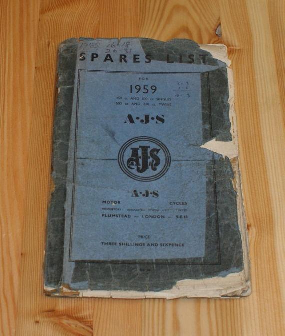AJS Spares list 1959