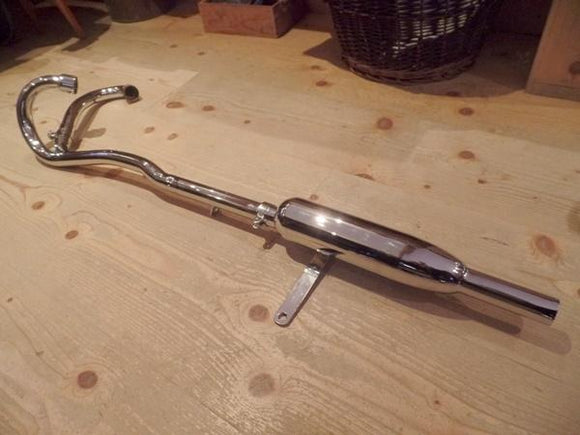 Triumph High Level Siamese Exhaust System T120/650 cc Unit up to 1969 1 5/8