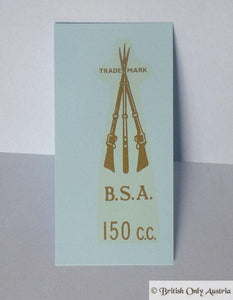 BSA Transfer for Rear Number Plate Bracket 150cc 1946-