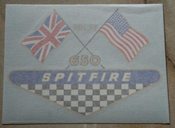BSA Spitfire 650cc UK Sticker for side cover 1968