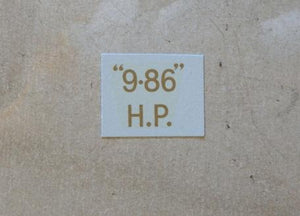 BSA "9.86" H.P. Transfer for rear Number Plate 1927-36