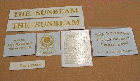 Sunbeam Transfer Set 1927/1928