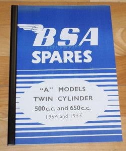 BSA Parts Book A-Models Twins 1954-55