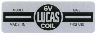 Lucas MA6 6V Coil Sticker
