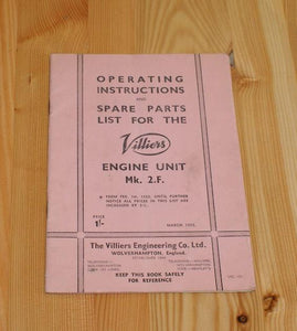 Villiers Operating Insturctions and spare parts list