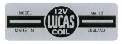 Lucas MA12 12V Coil Sticker