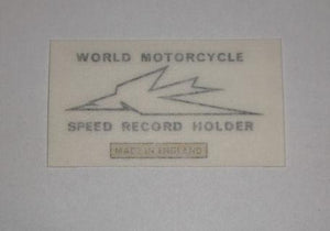 Triumph "World Speed Record Holder" Sticker f. Tank Top 1960's