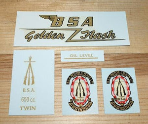 BSA A10 Transfer Set Black Livery Golden Flash 1954-63
