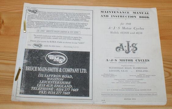 AJS Maintenance manual and Instruction Book 1948