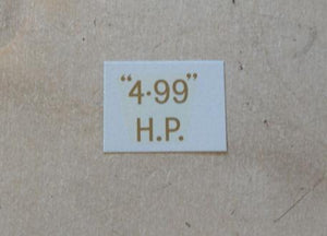 BSA "4.99" H.P. Transfer for rear Number Plate 1932-36
