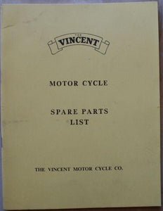 Vincent Spare Parts List D