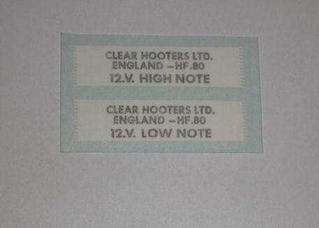 Triumph Daytona Clear Hooters Ltd H & L Note Sticker for Horn 1970's