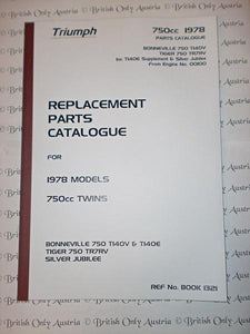 Triumph T140V,TR7RV Parts Book 1978