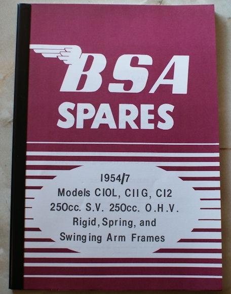 Parts Book BSA C10L/C11/C11G/C12, 1954-57