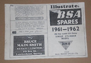 BSA Spares 1961-1962 - 250 Star model C15 Group Single Cylinder Model