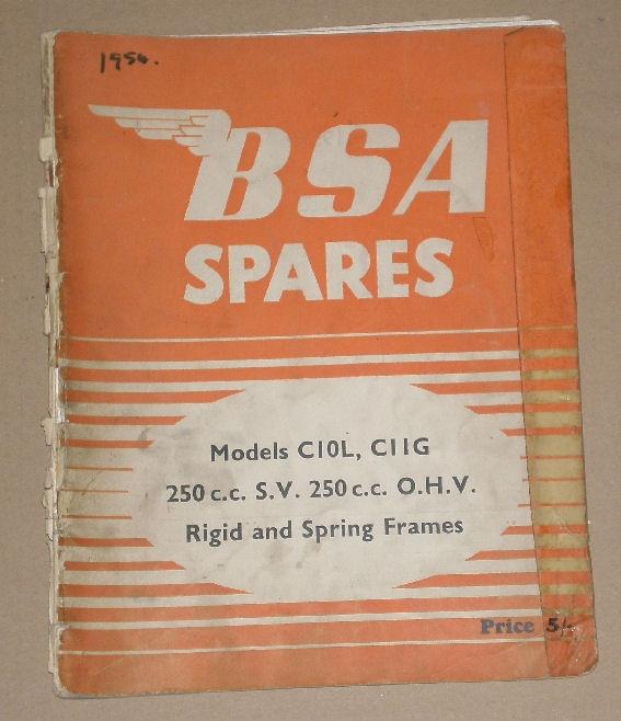 BSA Spares 1954-Rigid & Spring Frames