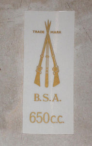 BSA Transfer Trademark 650cc