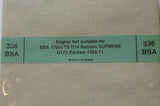 BSA 175ccm TS D14 Bantam Supreme, B175 Bantam 1968-71 Gasket Set